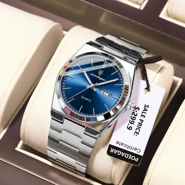 Montre Chronographe POEDAGAR Quartz : Affirme ton style avec une montre qui impose le respect