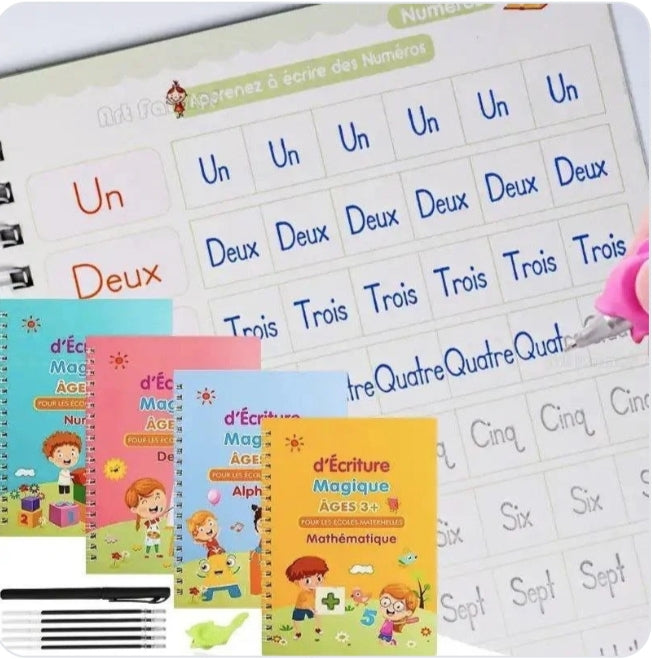PlumeMagique™: Le cahier d'apprentissage réutilisable qui aide votre enfant à développer une belle écriture tout en s'amusant.