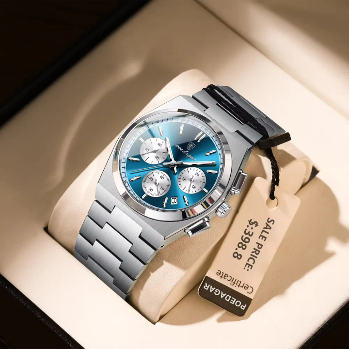 POEDAGAR 930 – La Montre en Acier Inoxydable qui Allie Élégance, Robustesse et Précision
