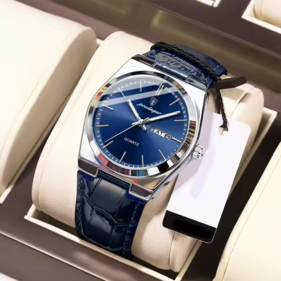 MONTRE POEDAGAR AVEC BRACELET EN CUIR : Le parfait équilibre entre raffinement, confort et précision pour accompagner chacun de vos moments.