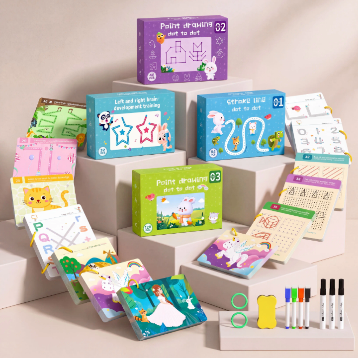 Le Kit d'Éveil Intellectuel 4 en 1 (Alphabet • Mathématiques • Dessin • Logique) qui Accompagne Votre Enfant vers un Apprentissage Plus Facile et Plus Ludique !