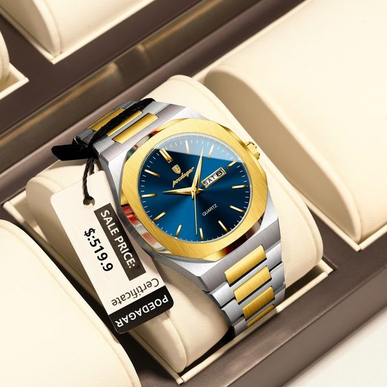 POEDAGAR 930 – La Montre en Acier Inoxydable qui Allie Élégance, Robustesse et Précision