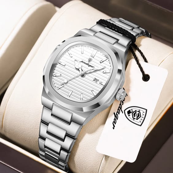 POEDAGAR 930 – La Montre en Acier Inoxydable qui Allie Élégance, Robustesse et Précision