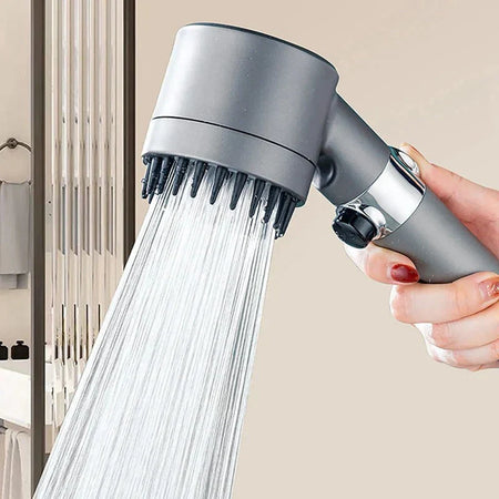 Pommeau de douche à trois vitesses avec filtre et masseur de cuir chevelu + raccord et un support