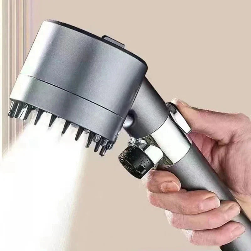 Pommeau de douche à trois vitesses avec filtre et masseur de cuir chevelu + raccord et un support