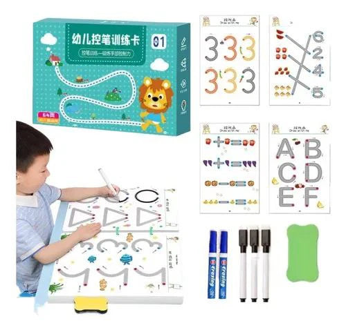 Le Kit d'Éveil Intellectuel 4 en 1 (Alphabet • Mathématiques • Dessin • Logique) qui Accompagne Votre Enfant vers un Apprentissage Plus Facile et Plus Ludique !